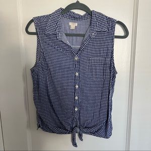 J Crew gingham blouse